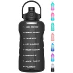 HydroPal 1 Gallon Water Bottles with Straw, 128 oz Water Bottle BPA Free Innovative 2-IN-1 Lid Gym Bottle with Times to Drink Motivational, Large for Sports Fitness Camping Water Jug 13.8X5.5 inch