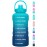 HydroPal 1 Gallon Water Bottles with Straw, 128 oz Water Bottle BPA Free Innovative 2-IN-1 Lid Gym Bottle with Times to Drink Motivational, Large for Sports Fitness Camping Water Jug 13.8X5.5 inch
