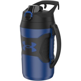 Under Armour Half Gallon Water Bottle Insulated, 64oz Insulated Water Bottle with Handle, Fence Hook, Leak Resistant, for Baseball, Football & More, Royal/Black