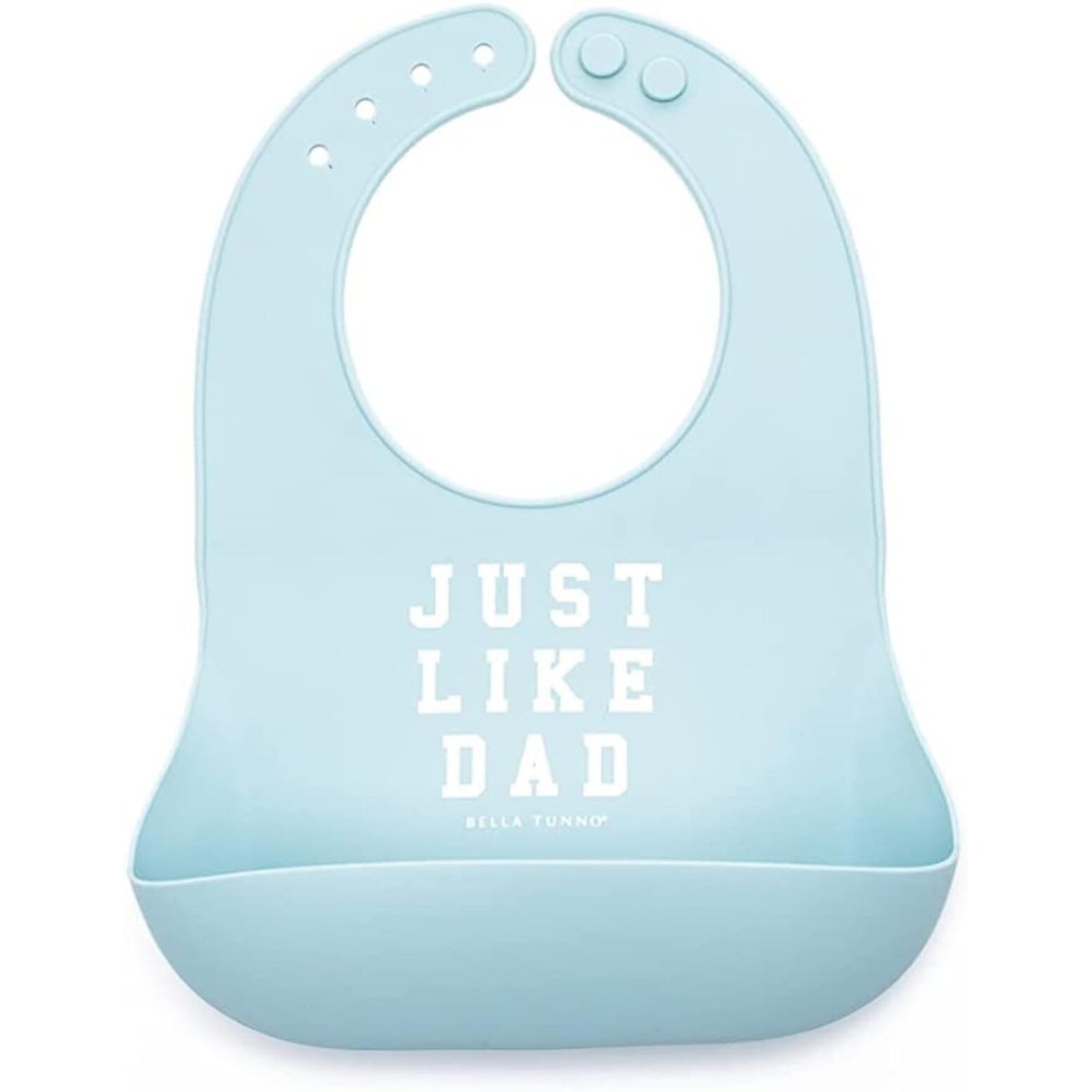 Bella Tunno Wonder Bib - Adjustable Silicone Baby Bibs for Girls & Boys, Durable and Waterproof BPA Free Silicone, Just like Dad