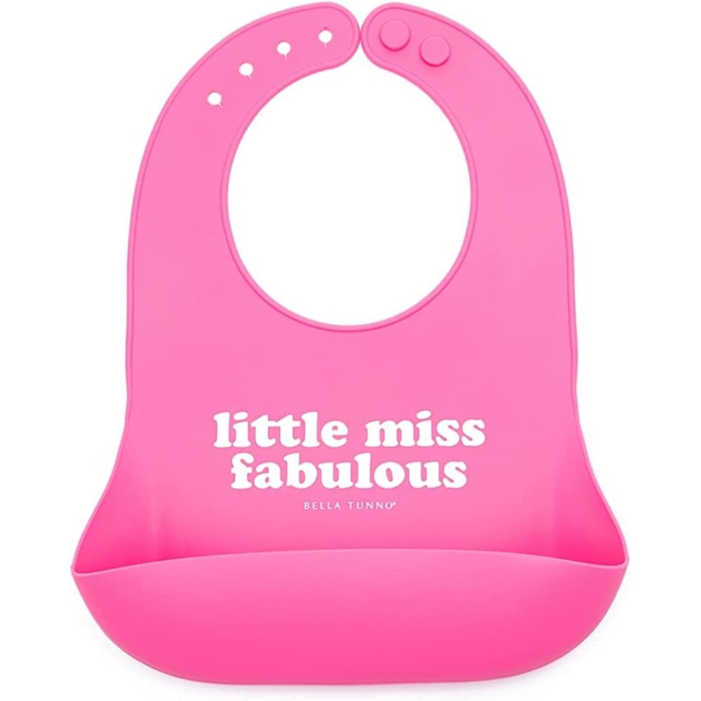 Bella Tunno Wonder Bib - Adjustable Silicone Baby Bibs for Girls, Durable and Waterproof BPA Free Silicone, Little Miss Fabulous