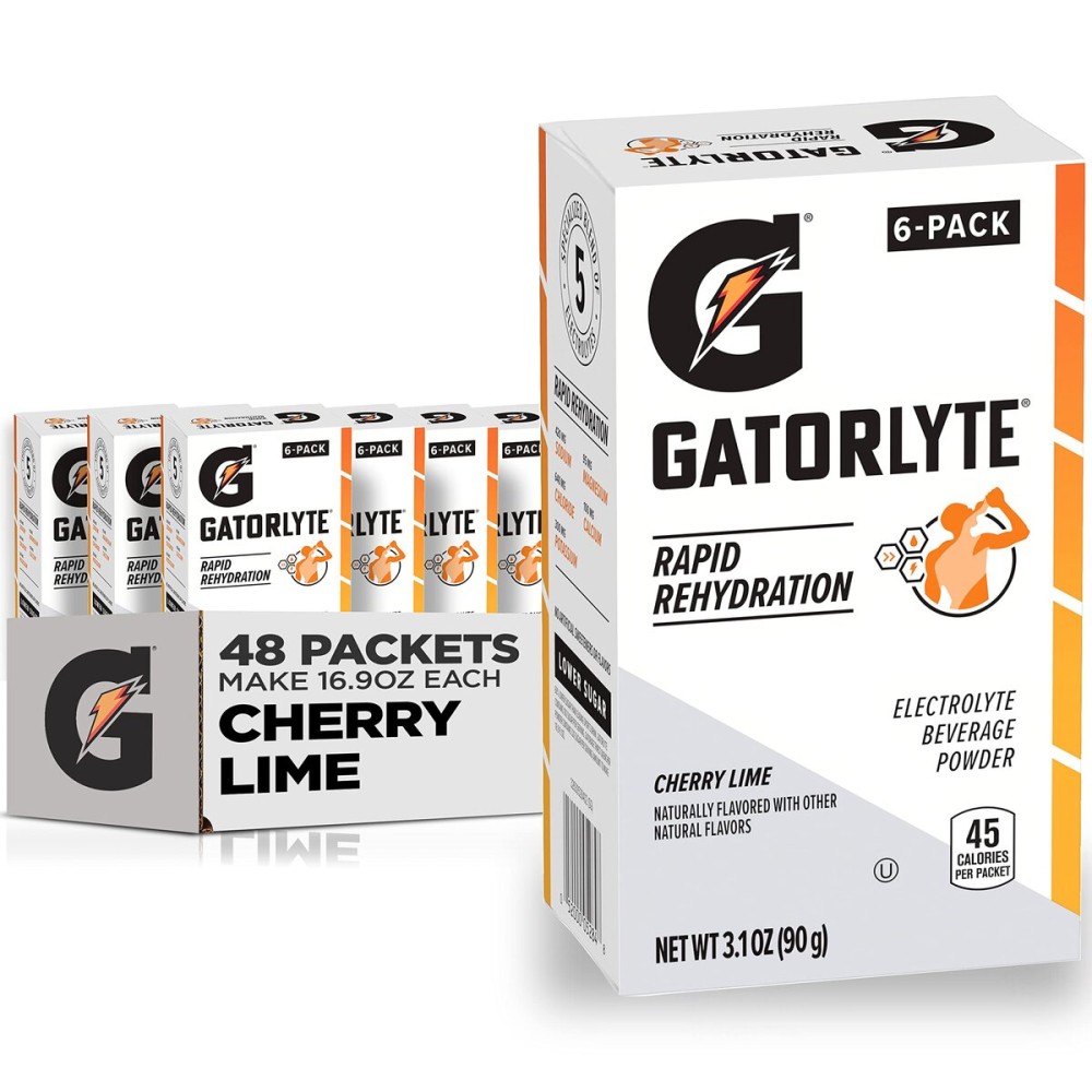 Gatorlyte Powder, Cherry Lime, Makes 16.9 Fl Oz (Pack of 48)