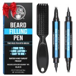 Viking Revolution Beard Pen (2 Pack) - Black Beard Pencil Filler for Men Lapiz para Barba de Hombre - Beard Filler for Men Waterproof Beard Filling Pen Kit - Long Lasting Beard Filler Pen with Brush