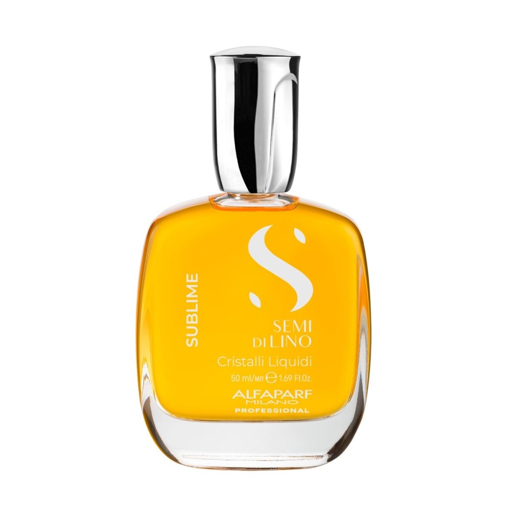 ALFAPARF MILANO Semi di Lino Sublime Cristalli Liquidi Hair Oil with Thermal Protection - Superior Hair Finishing Smoothing Serum Treatment - Brilliant Shine - Vegan Formula - 1.69 fl. oz.