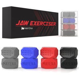 Mayena Jaw Exerciser Classic | Silicone Jawline Exerciser Set, 4 Resistance Levels (8 pcs) | Powerful Jaw Trainer & Jawline Shaper | Strengthens Facial Muscles & Defines Jawline