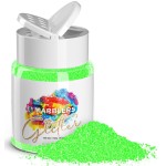 MARBLERS Neon Glitter [Fluorescent Green] 1.5oz (42g) | Fine | Non-Toxic, Vegan, Cruelty-Free | Face, Body, Eyeshadow, Hair, Festival, Party Makeup | Nail Art, Polish | Resin, Tumbler, Slime, Craft