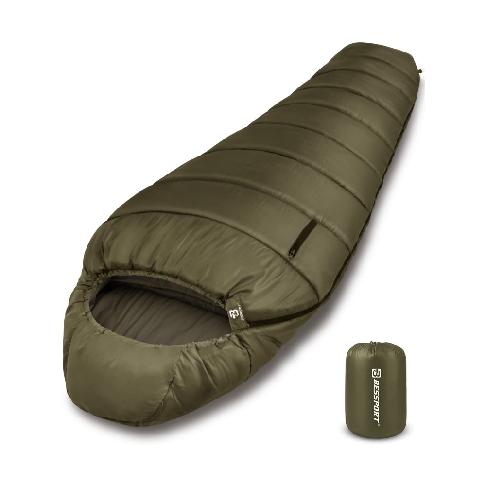 Bessport Mummy Sleeping Bag | 15-45  Extreme 3-4 Season Sleeping Bag for Adults Cold Weather- Warm and Washable, for Hiking Traveling & Outdoor Activities