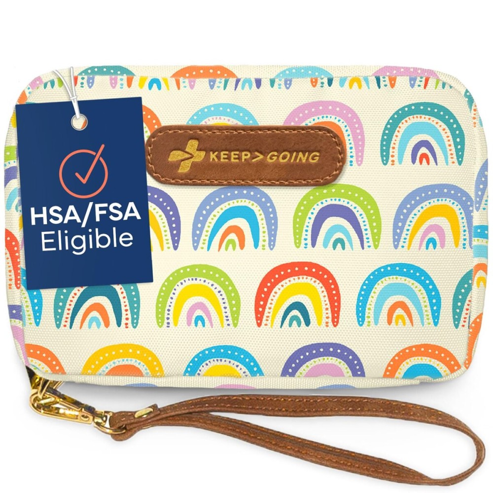 KeepGoing Travel First Aid Kit for Kids - 130 Pc. for Car, Home, Purse, Diaper Bag & Backpack with Latex-Free Bandages - Mini First Aid Kit Travel Size TSA-Approved