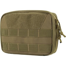 OneTigris MOLLE Pouch, Tactical Admin Pouch Belt EDC Tool Organizer Zippered Utility Waist Pack 7.5x5x2(Brown)