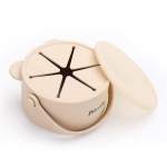 Dilovely Snack Cups for Toddlers, Baby Snack Containers, Silicone Toddler Snack Cups No Spill, Food Catcher with Lid & Bucket-like Handle, BPA Free & Dishwasher Safe, 9 Ounce Creme