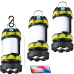 3 Pack Camping Lantern, Outdoor LED Camping Light, Rechargeable Flashlights with 1000LM, 6 Modes, 4000mAh Power Bank, IPX5 Waterproof Portable Emergency Camp Light for Hurricane Hiking - Green