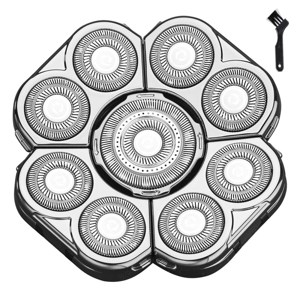 9 Blades Head Shaver Men\'s Electric Shaver Replacement Heads Universal Replacement Blade Head Electric Razor for Men (9D Silvery)