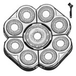 9 Blades Head Shaver Men\'s Electric Shaver Replacement Heads Universal Replacement Blade Head Electric Razor for Men (9D Silvery)