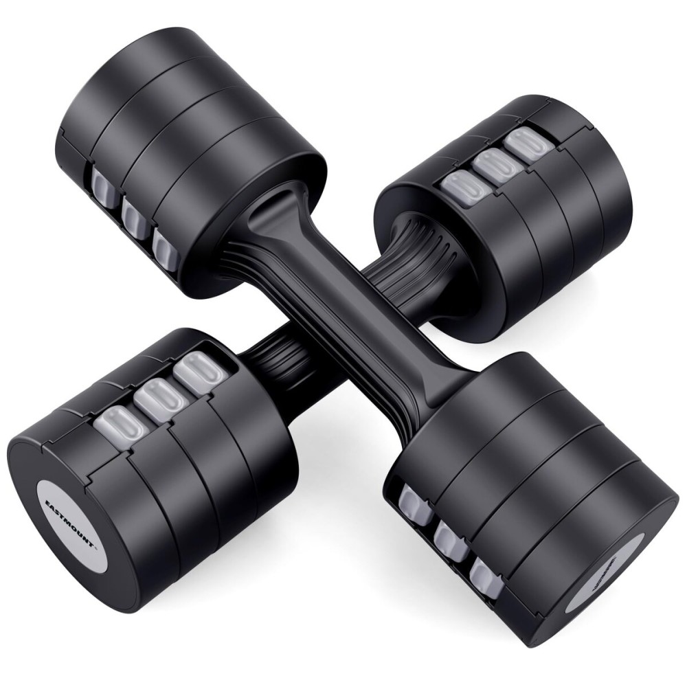 EAST MOUNT Adjustable Dumbbells 5 lb Dumbbells Set of 2 / Pair 10 lb Total Free Weights 6 in 1 Women Hand Weights for Home,Office,Gym Exercise Training 2lb 3lb 4lb 5lb Fast Adjust