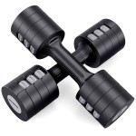EAST MOUNT Adjustable Dumbbells 5 lb Dumbbells Set of 2 / Pair 10 lb Total Free Weights 6 in 1 Women Hand Weights for Home,Office,Gym Exercise Training 2lb 3lb 4lb 5lb Fast Adjust
