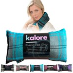Microwavable Heating Pads for Winter Warmth, Back, Stomach & Head Comfort - Kalore Cotton Tartan Neck Wrap - Even Heat Distribution Hot Compress Bag - Wheat Heat Pad XL - Lavender Scent - Turquoise
