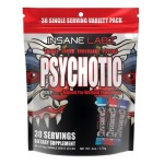 Insane Labz Psychotic, High Stimulant Pre Workout Powder, Extreme Lasting Energy, Focus and Endurance with Beta Alanine, Creatine Monohydrate, DMAE, (Variety, 30 Servings)