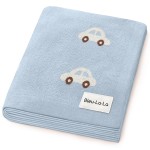Bleu La La Baby Blanket for Boys 100% Cotton Buttery Soft Cozy Receiving Swaddle Stroller Blanket for Shower Gift Registry for Newborns, Infants, Toddlers (Cars - Baby Blue)