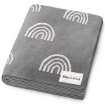 Bleu La La Gender Neutral Receiving Blanket 100% Cotton Buttery Soft Cozy Receiving Swaddle Crib Stroller Blanket for Shower Gift Registry for Newborns, Infants, Toddlers (Rainbow - Grey)