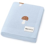 Bleu La La Mushroom Baby Blanket for Boys 100% Cotton Buttery Soft Cozy Receiving Swaddle Crib Stroller Blanket for Shower Gift Registry for Newborns, Infants, Toddlers (Mushroom - Blue)