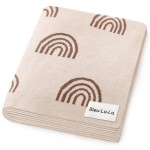 Bleu La La Baby Blanket for Girls and Boys - 100% Cotton Buttery Soft Cozy Receiving Swaddle Stroller Blanket for Shower Gift Registry for Newborns, Infants, Toddlers (Rainbow - Taupe)