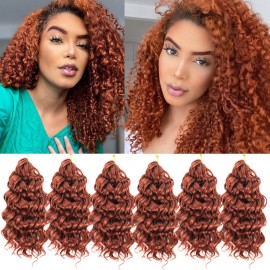 Gogo Curl Crochet Hair 8 Inch 6 Packs Short Beach Curl Water Wave Curly Crochet Braids Hair , Deep Wave Synthetic Braiding Hair Extensions for Black Women(8 inch, 350 )