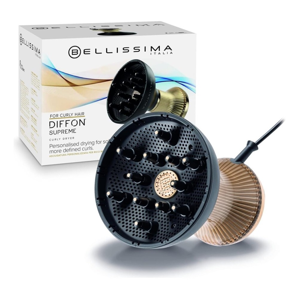 Bellissima Diffon Supreme Diffuser & Curly Hair Dryer - XL Diffuser for Long Waves, Curls, Coils - Cool Button - Anti-Frizz Technology