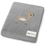 Bleu La La Knit Baby Swaddle Blanket - 100% Cotton Soft Cozy Receiving Swaddling Crib Stroller Quilt Blanket for Shower Gift Registry for Newborns, Infants, Toddlers, Unisex (Deer - Grey)