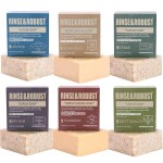 Rinse & Robust Mens Bar Soap 6Pcs Cleansing All Natural Handmade Mens Moisturizing&Exfoliating Oatmeal Scrub Soap Gift for Men Body&Hand All Skin Type|6 Different Scents |5.3 oz of 6 Bars