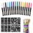 Anmmy Temporary Tattoo Markers for Skin, 16-Count Body Markers+77 Large Tattoo Stencils of Assorted Colors for kids and Adults, Flexible Brush Tip, Bright colors, Skin-Safe*, Cosmetic-Grade.