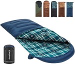KingCamp Sleeping Bag for Adults, Cold Weather & Warm XL Big and Tall Flannel Sleeping Bags with Compression Sack Portable Waterproof Essentials Gear Accessories for Outdoor Camping (Navy Left)
