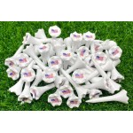 NorthPointe 1  Plastic Golf Tees - Short Tees for Irons, Par Threes, Hybrids, and Driving Range - Pack of 50 or 100 Bulk in High Visibility White Durable Plastic (50, USA American Flag, 1 1/2)