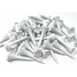 NorthPointe 1  Plastic Golf Tees - Short Tees for Irons, Par Threes, Hybrids, and Driving Range - Pack of 50 or 100 Bulk in High Visibility White Durable Plastic (100, Solid White, 1 1/2)