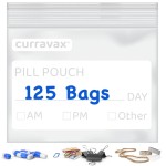 CURRAVAX Pill Pouch Bags for Travel Pack of 125- BPA Free 3 x 2.75 inch Pill Pouch - Pill Pouches for Medicine with Write on Label -Clear Ziplock Pill Baggies for Medicine Organizer