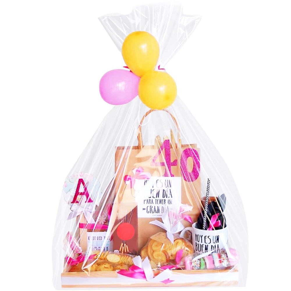 Morepack Extra Large Cellophane Bags for Gift Baskets 50x60 Inches,Jumbo Big Clear Cellophane Bags 20Pieces