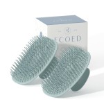Ecoed 2 PC Scalp Massager Shampoo Brush, Scalp Scrubber & Exfoliator for Dandruff Removal, Wet & Dry and Detangler for Men and Women, Suitable for Short Medium Hair(Blue)
