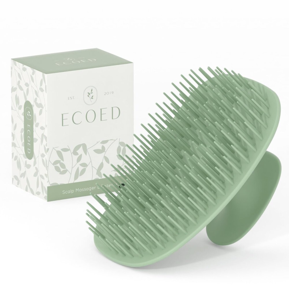 ecoed Scalp Massager Shampoo Brush,Scalp Scrubber for Dandruff Removal, Scalp Care Hair Brush Wet & Dry detangler for Men and Women.Suitable for Short Medium Hair(Green)