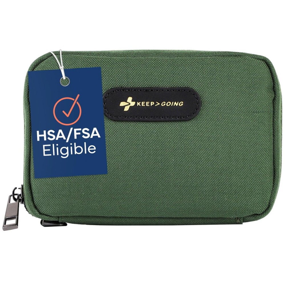 Keep Going Travel First Aid Kit for Kids - 130 Pc. for Car, Purse, Diaper Bag, Backpack, & Suitcase, with Latex-Free Bandages - 7 x 5 x 2 in. Travel First Aid Kit TSA-Approved