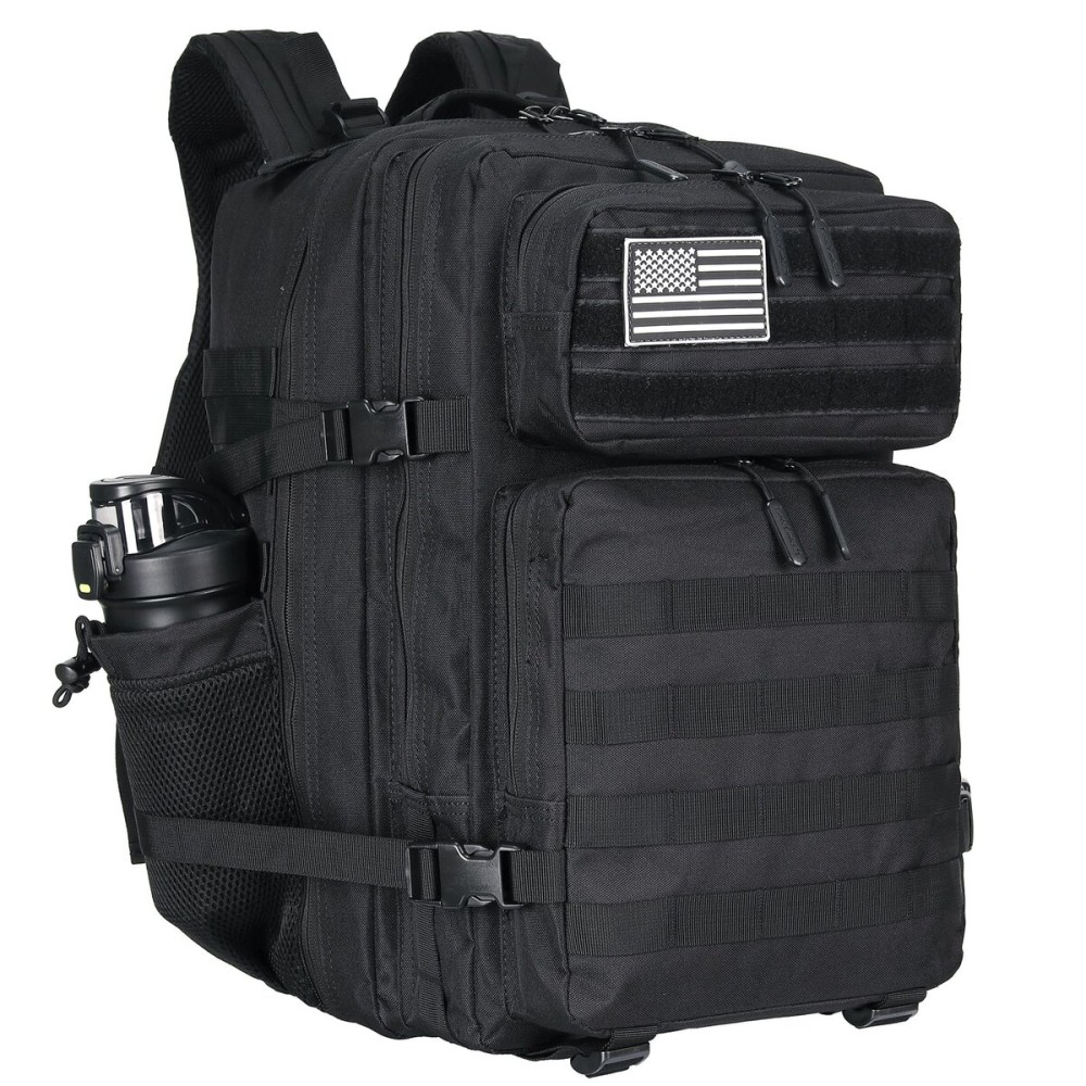 Lovelinks21 45L Tactical Assault Backpack 3 day assault pack with Molle Waterproof backpack Rucksack for Tactical Backpacks (Black)