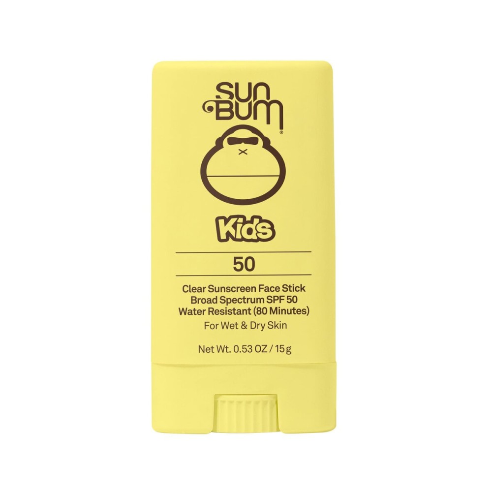 Sun Bum Kids SPF 50 Clear Face Stick Sunscreen - Wet or Dry Skin Application Broad Spectrum Sunscreen with Vitamin E - Hawaii Act 104 Compliant (Without Octinoxate & Oxybenzone) - Travel Size 0.53 oz