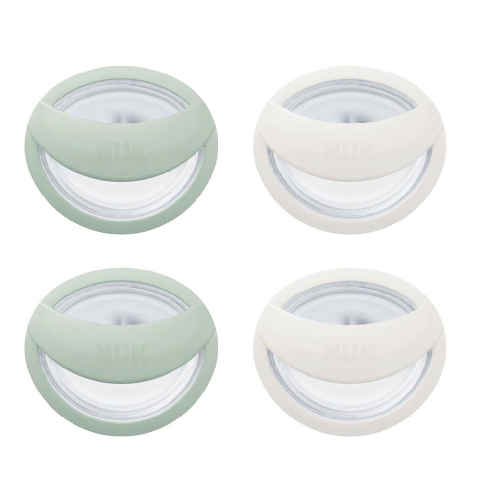 NUK Perfect Match Silicone Newborn Pacifier, for Ages 0-6m, 4 Pack, Green & White