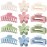 Large Hair Claw Clips 12 Pack, Flower Hair Clips for Thin Hair, Big Square Matte Strong hold for Thick Hair, 3 Styles Hair Clips for Women Thick Hair 4 Colors