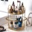 shuang qing Rotating Makeup Organizer for Vanity, High-Capacity Skincare Clear Make Up Storage Perfume Organizers Cosmetic Dresser Organizer Countertop 360 Spinning (Gold, 2 Tier)