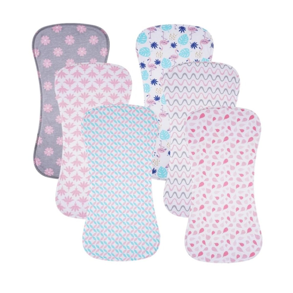 Gelisite 6 Pack Cotton Baby Burp Cloths Extra Absorbent Soft for Baby Boys and Girls (Pink02)