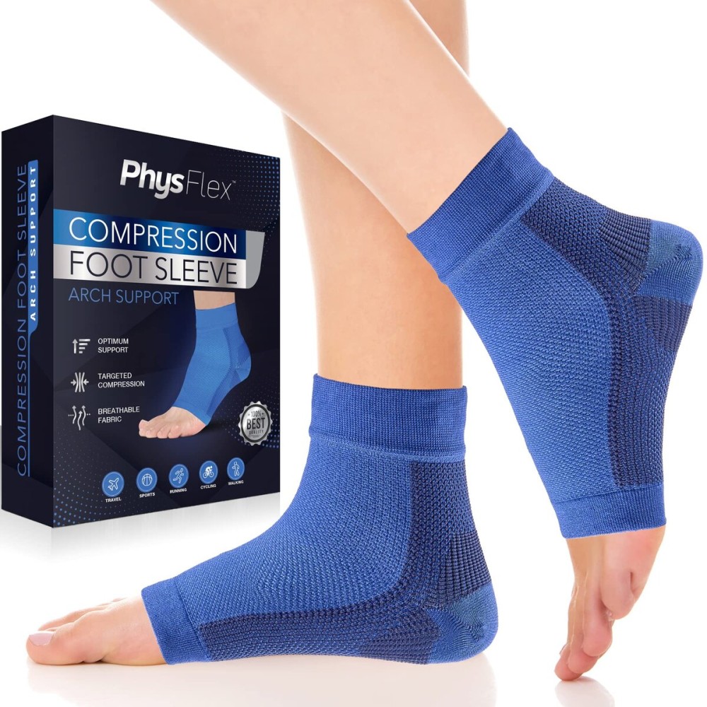 Compression Socks 20-30mmHg for Plantar Fasciitis, Achilles Tendonitis Relief - Ankle Compression Sleeve for Heel Spurs, Foot Swelling & Fatigue - Arch Support Brace for Everyday Use (1 Pair)