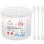 HOMEFOX XL Thick Cotton Swabs Pointed Precision - 250 Count Extra Large - Pointy Organic Cotton Buds Double Side Tightly Wrapped Cotton Tips Paper Stick Cruelty-Free, XL Pointy & Round White