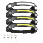 AlpsWolf LED Headlamp Rechargeable, 2 XPE LED and COB LED Head Lamp, Sensor Mode, 260 Wide Beam, IPX4 Waterproof, Rechargeable Headlight for Camping Accessories (4 Pack)