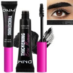 Tinted Thickening Brow Mascara,Brow Fast Sculpt,Waterproof, Transfer-proof, Brush to Fill in Eyebrows and Cover Gray Hairs - Cruelty Free - Light Medium Brown (2pcs 08 Black)