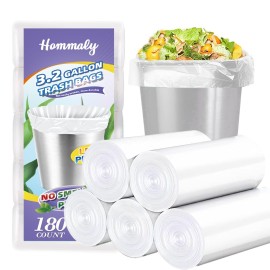 3 Gallon 180pcs Small Clear Trash Bags(Fit 2.6-3.2 Gal) Plastic Strong Clear Garbage Bags,Bathroom Trash Can Bin Liners,Waste Basket Liner,Fit 10-13 Liter, 2.5-2.6 Gallon,3.2Gallon(3-Clear180)