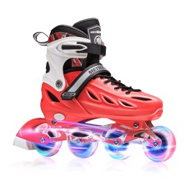 METROLLER Inline Skates for Girls and Boys, Women, Men 4 Sizes Adjustable Inline Skates with Light Up Wheels, Illuminating Beginner Skates for Kids & Adult Youth.